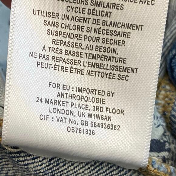 Anthropologie Pilcro Lace Embroidered Crop Jeans Women's Size 26 flare Bohemian - Picture 9 of 12